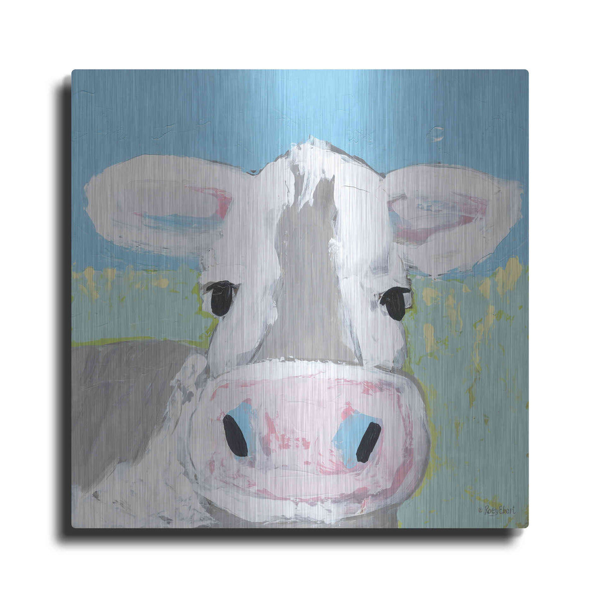 Luxe Metal Art 'Moo' by Roey Ebert, Metal Wall Art