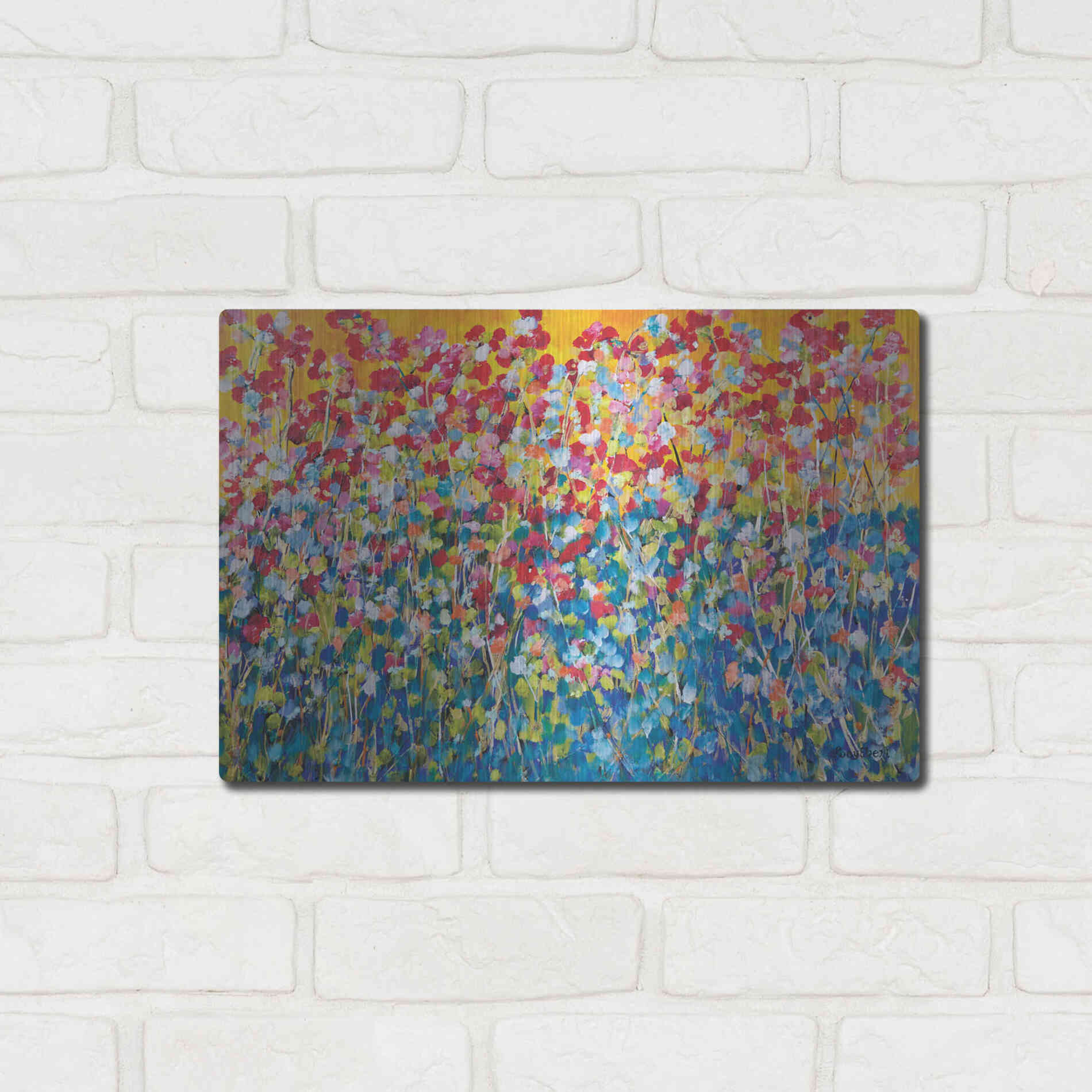 Luxe Metal Art 'Happiness' by Roey Ebert, Metal Wall Art,16x12