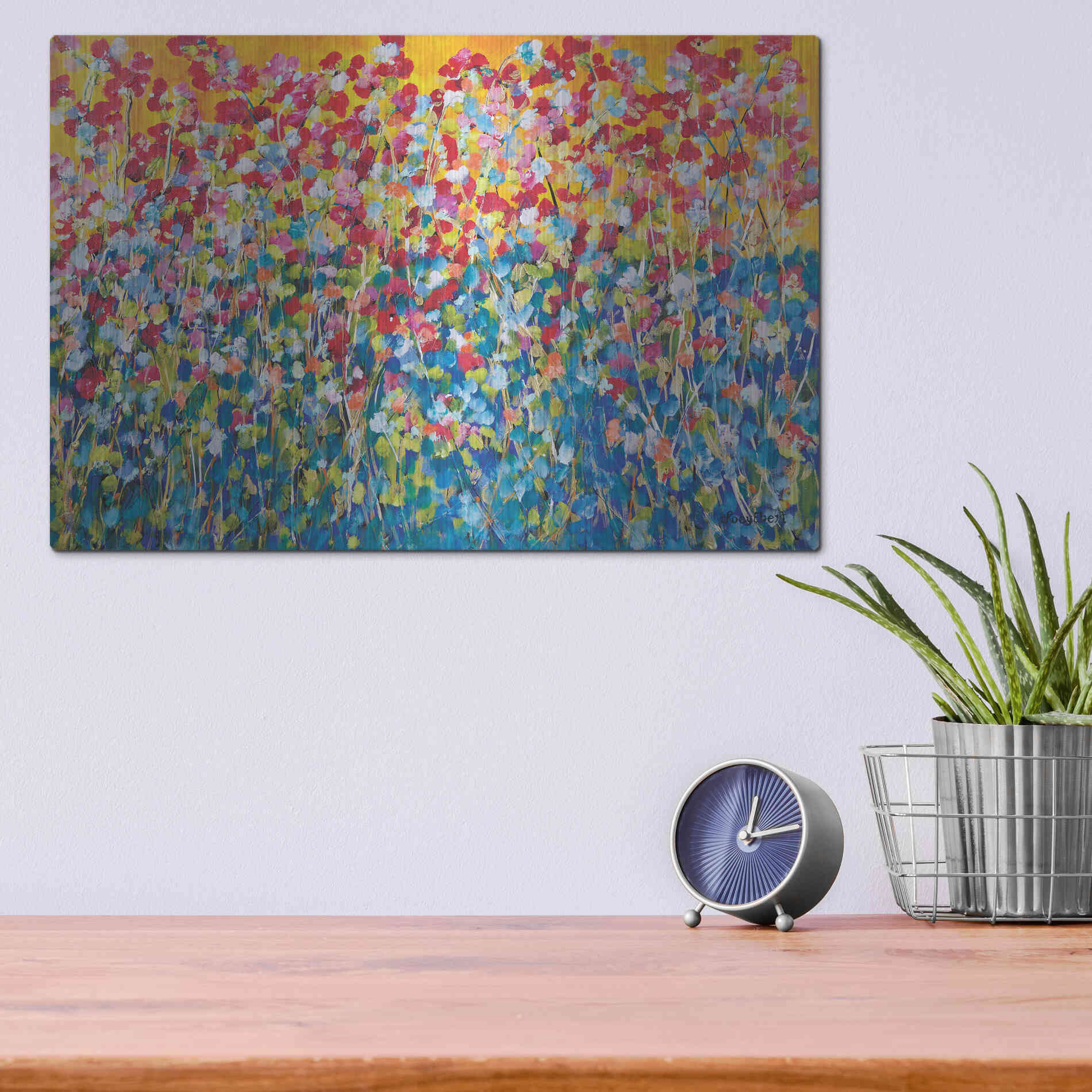 Luxe Metal Art 'Happiness' by Roey Ebert, Metal Wall Art,16x12