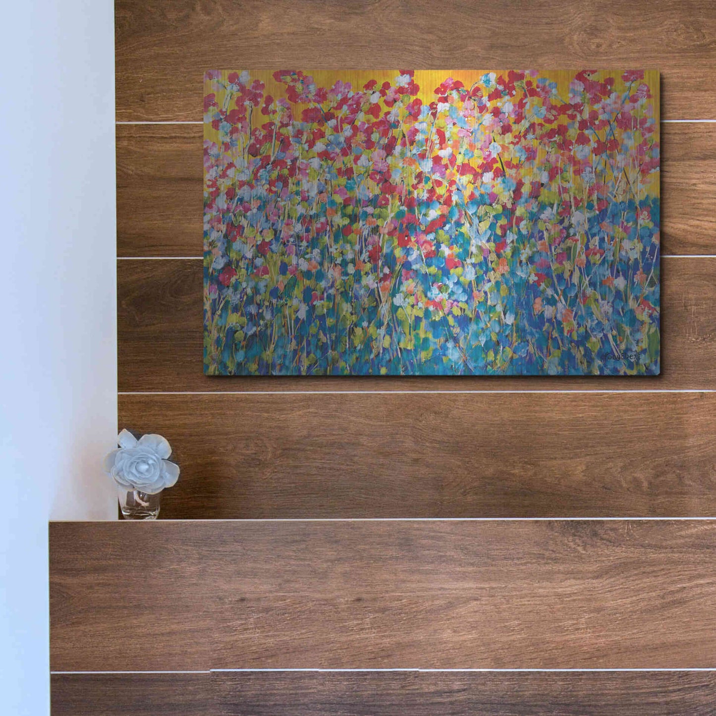 Luxe Metal Art 'Happiness' by Roey Ebert, Metal Wall Art,16x12