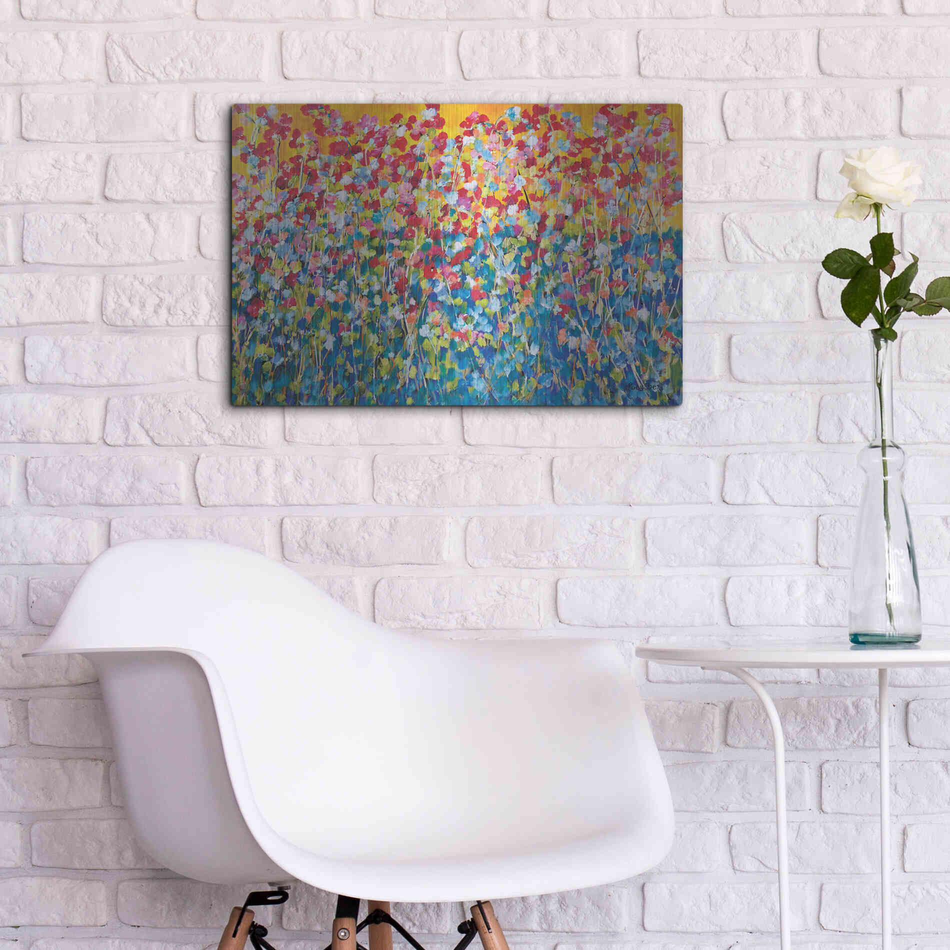 Luxe Metal Art 'Happiness' by Roey Ebert, Metal Wall Art,24x16