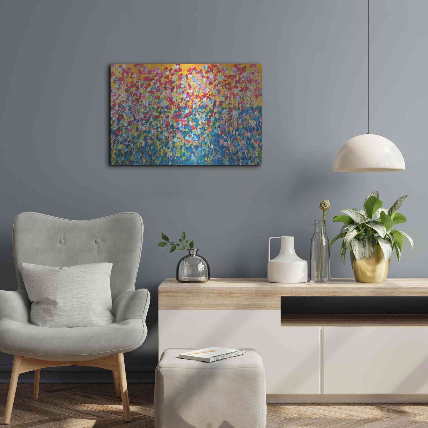 Luxe Metal Art 'Happiness' by Roey Ebert, Metal Wall Art,24x16