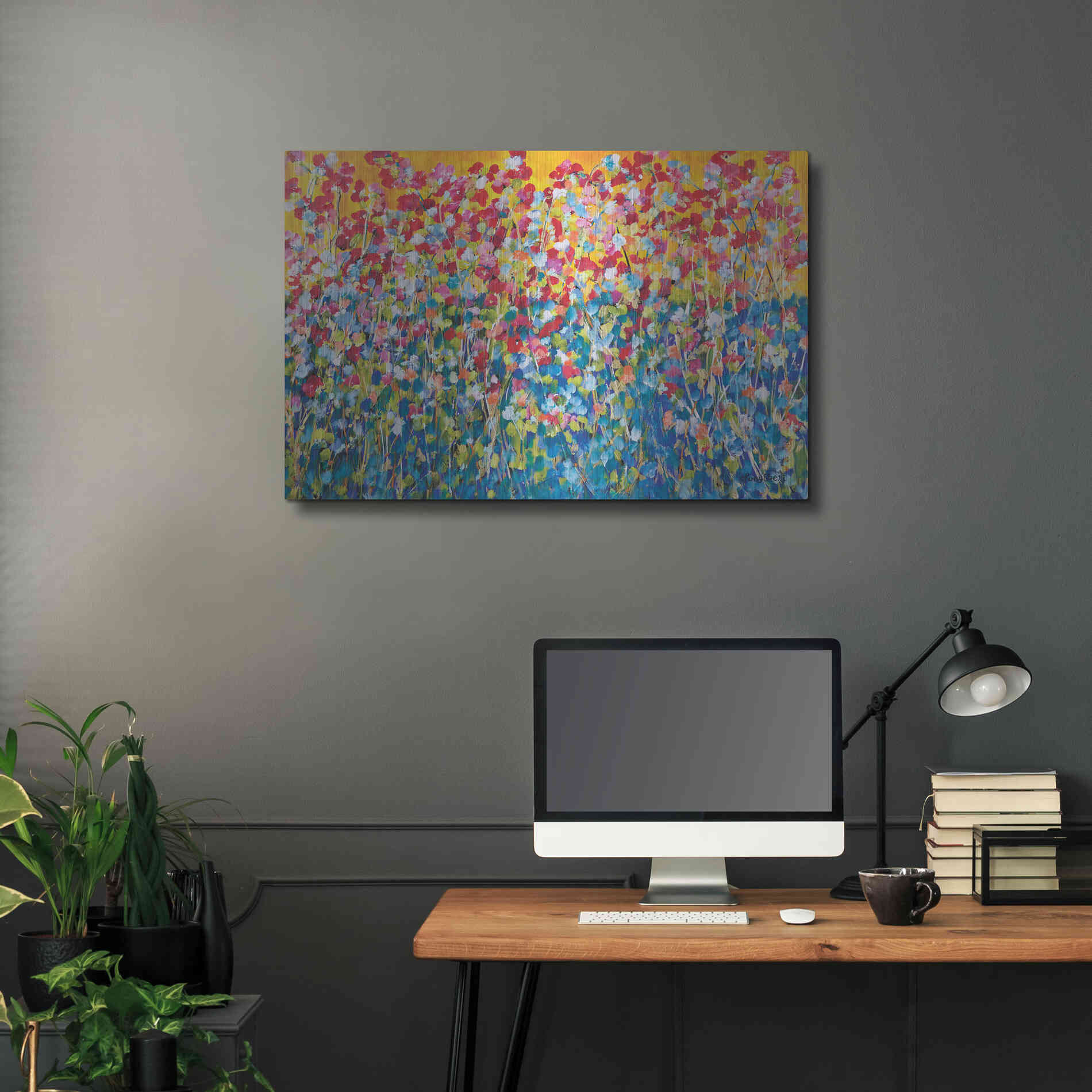Luxe Metal Art 'Happiness' by Roey Ebert, Metal Wall Art,36x24