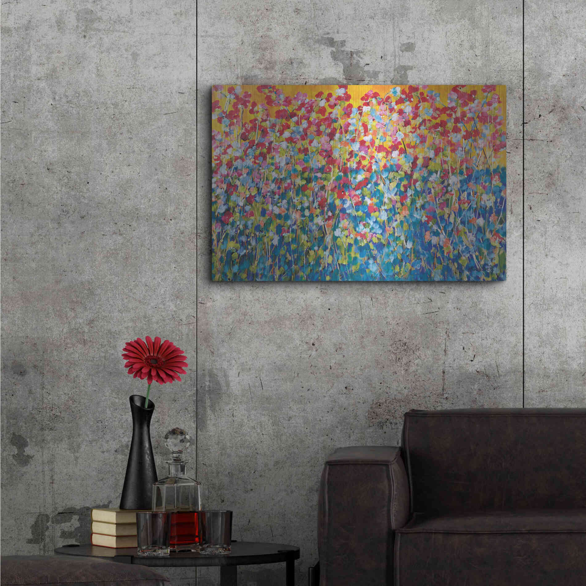 Luxe Metal Art 'Happiness' by Roey Ebert, Metal Wall Art,36x24