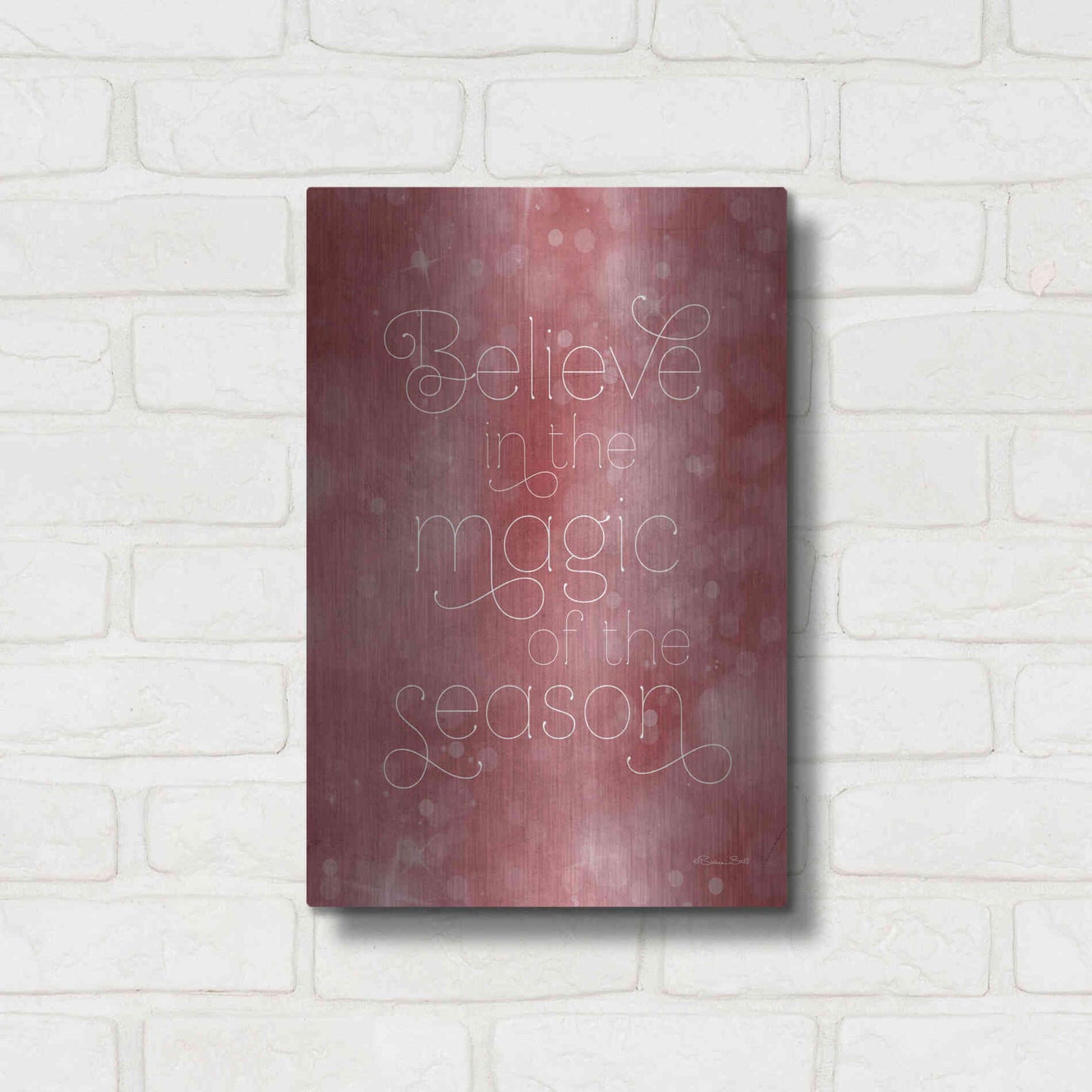 Luxe Metal Art 'Believe in the Magic' by Susan Ball, Metal Wall Art,12x16