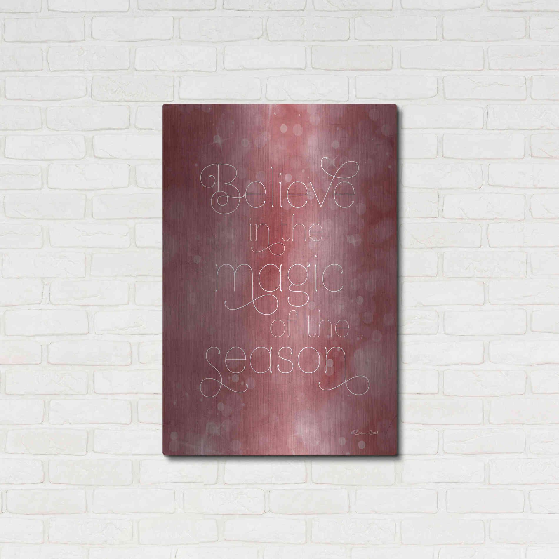 Luxe Metal Art 'Believe in the Magic' by Susan Ball, Metal Wall Art,24x36