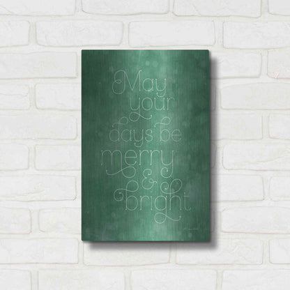 Luxe Metal Art 'Merry & Bright Green' by Susan Ball, Metal Wall Art,12x16