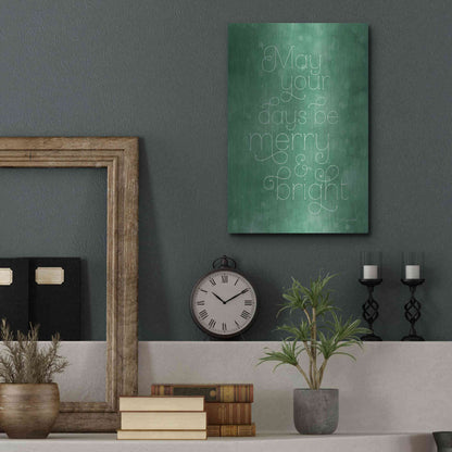 Luxe Metal Art 'Merry & Bright Green' by Susan Ball, Metal Wall Art,12x16