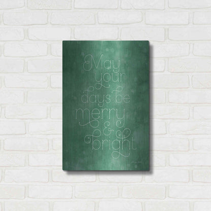 Luxe Metal Art 'Merry & Bright Green' by Susan Ball, Metal Wall Art,16x24