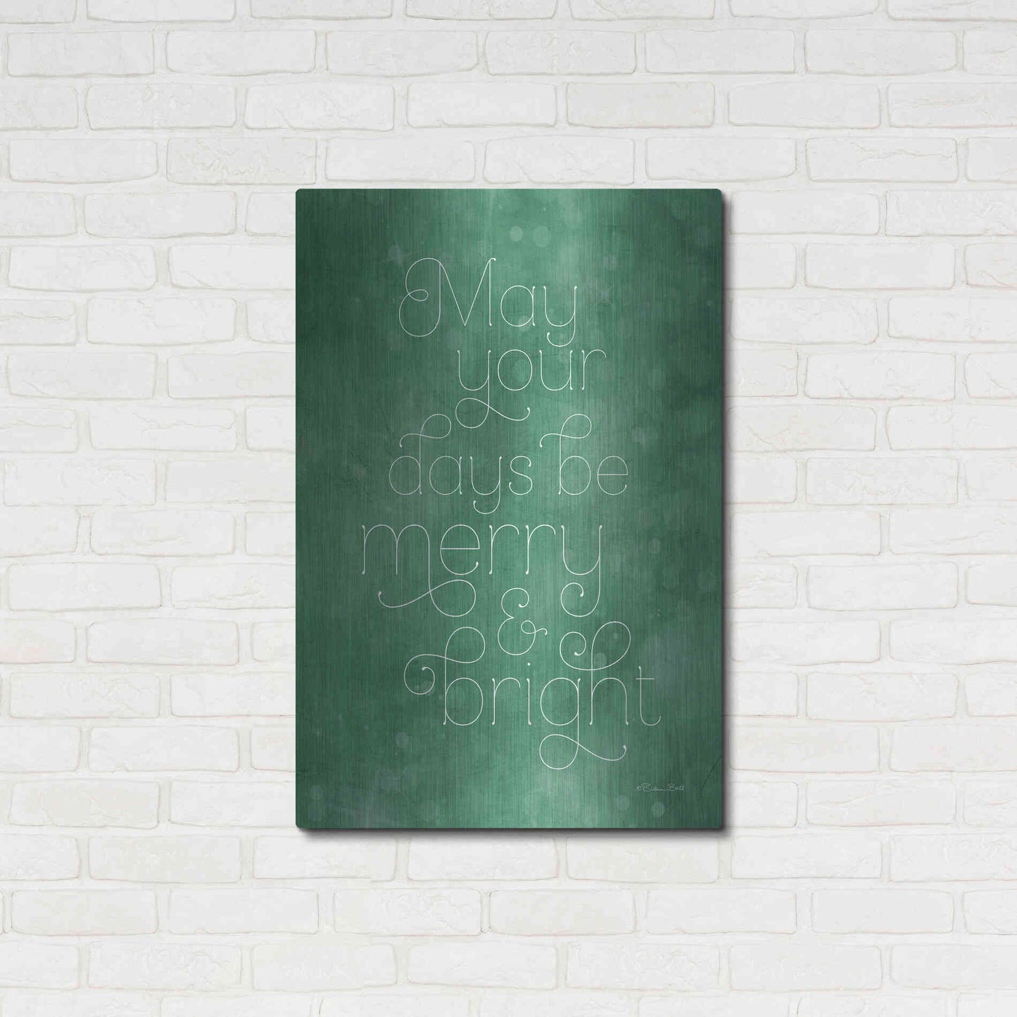 Luxe Metal Art 'Merry & Bright Green' by Susan Ball, Metal Wall Art,24x36