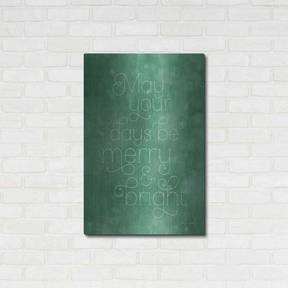 Luxe Metal Art 'Merry & Bright Green' by Susan Ball, Metal Wall Art,24x36