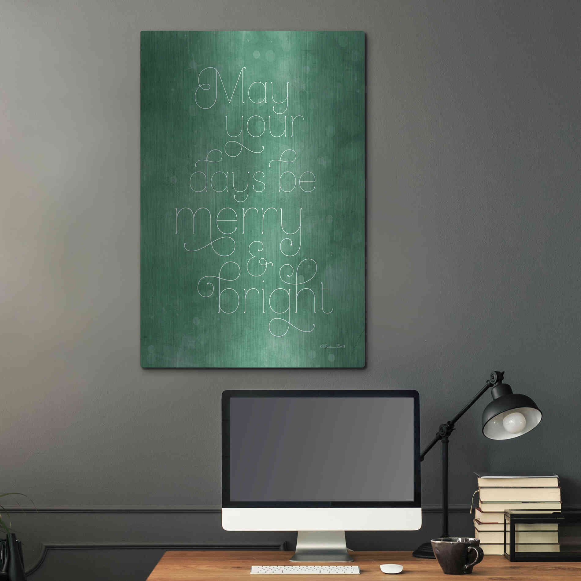 Luxe Metal Art 'Merry & Bright Green' by Susan Ball, Metal Wall Art,24x36