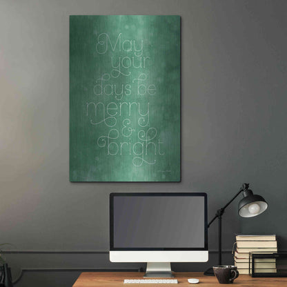 Luxe Metal Art 'Merry & Bright Green' by Susan Ball, Metal Wall Art,24x36