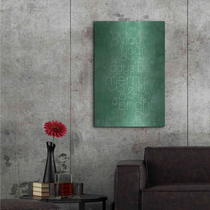 Luxe Metal Art 'Merry & Bright Green' by Susan Ball, Metal Wall Art,24x36