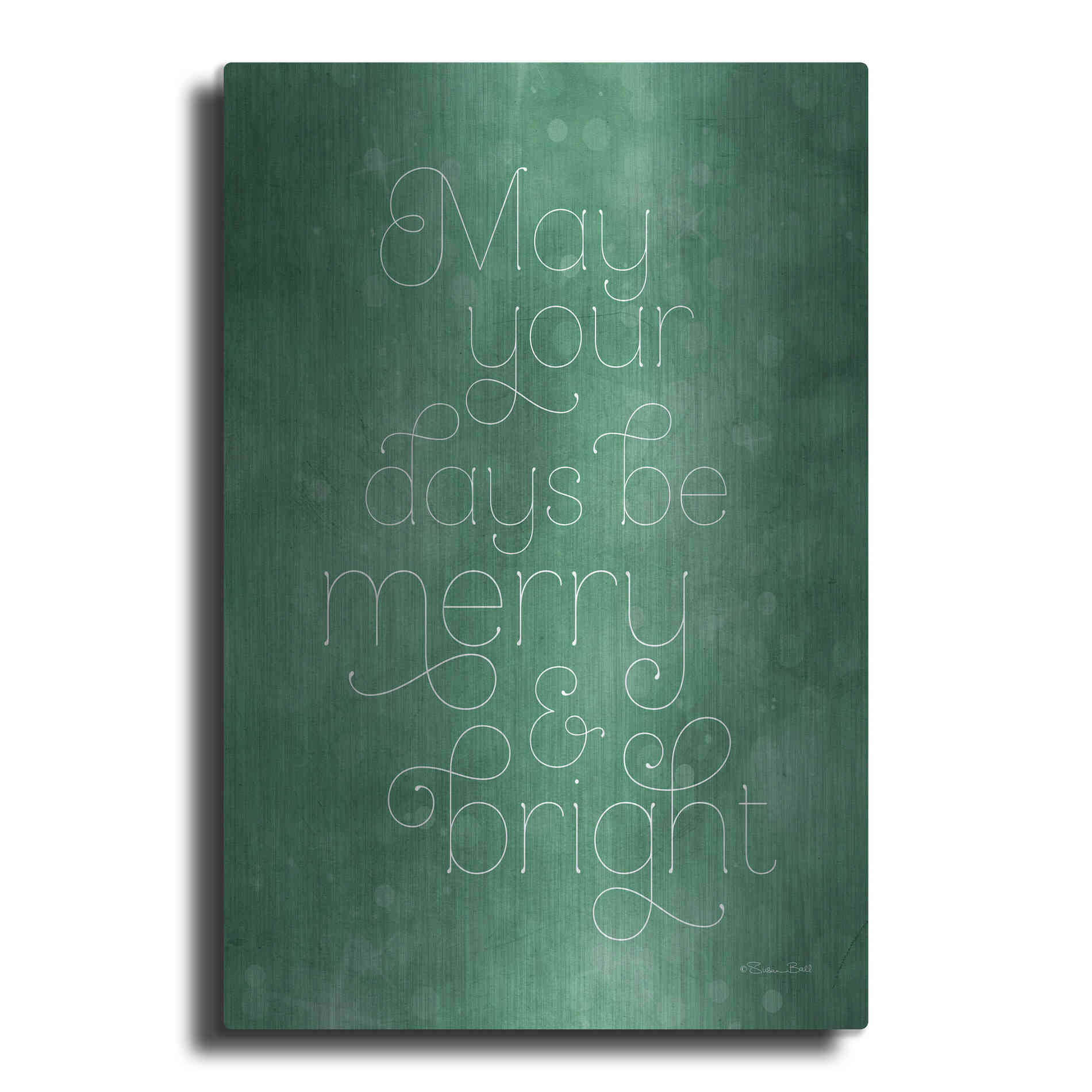 Luxe Metal Art 'Merry & Bright Green' by Susan Ball, Metal Wall Art