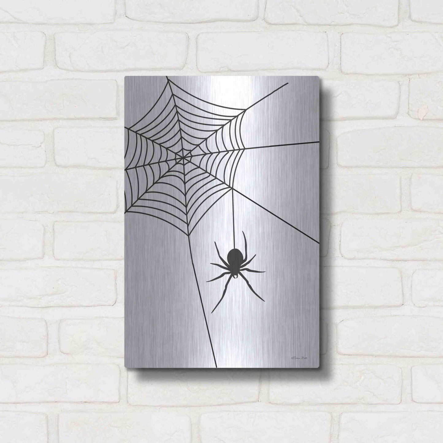 Luxe Metal Art 'Creepy Spider' by Susan Ball, Metal Wall Art,12x16