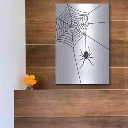 Luxe Metal Art 'Creepy Spider' by Susan Ball, Metal Wall Art,12x16