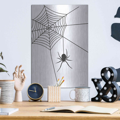 Luxe Metal Art 'Creepy Spider' by Susan Ball, Metal Wall Art,12x16