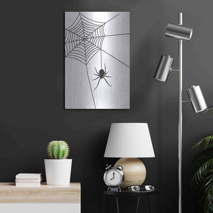 Luxe Metal Art 'Creepy Spider' by Susan Ball, Metal Wall Art,16x24