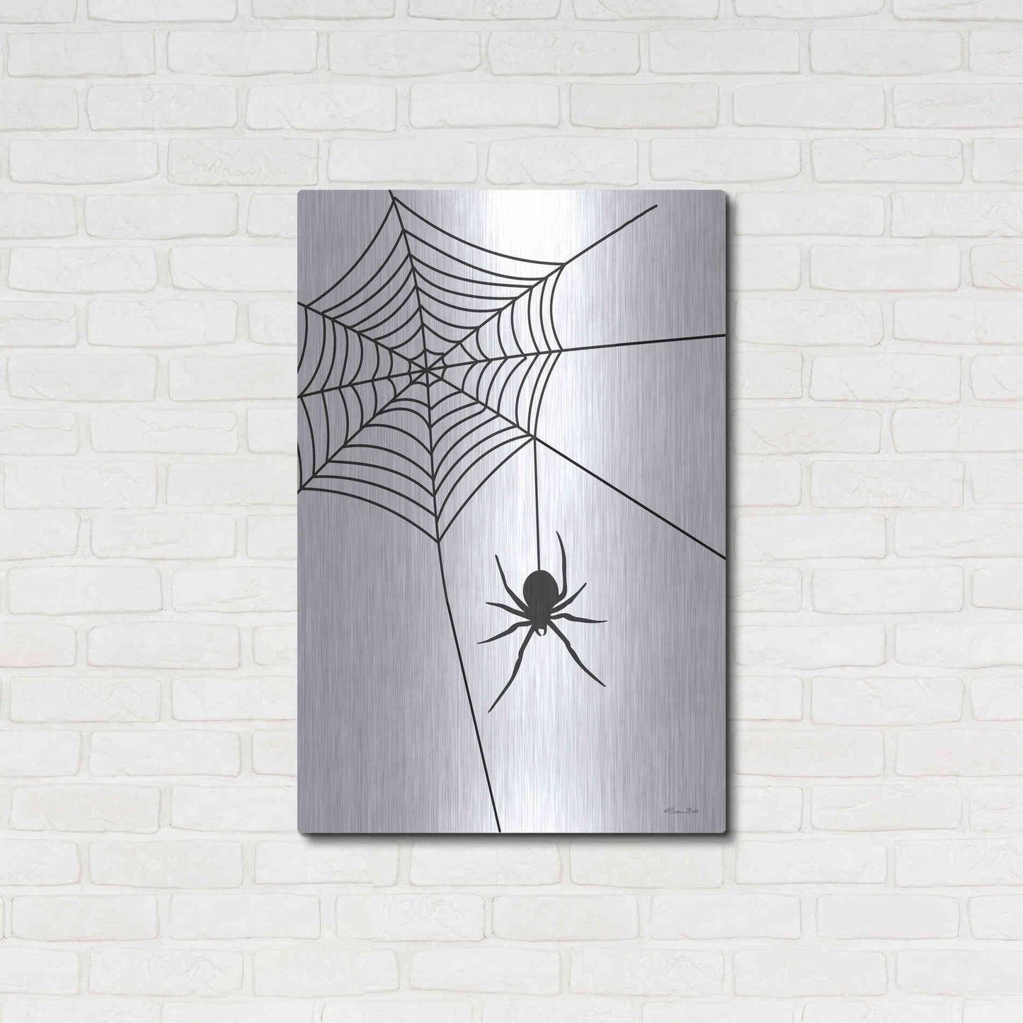 Luxe Metal Art 'Creepy Spider' by Susan Ball, Metal Wall Art,24x36