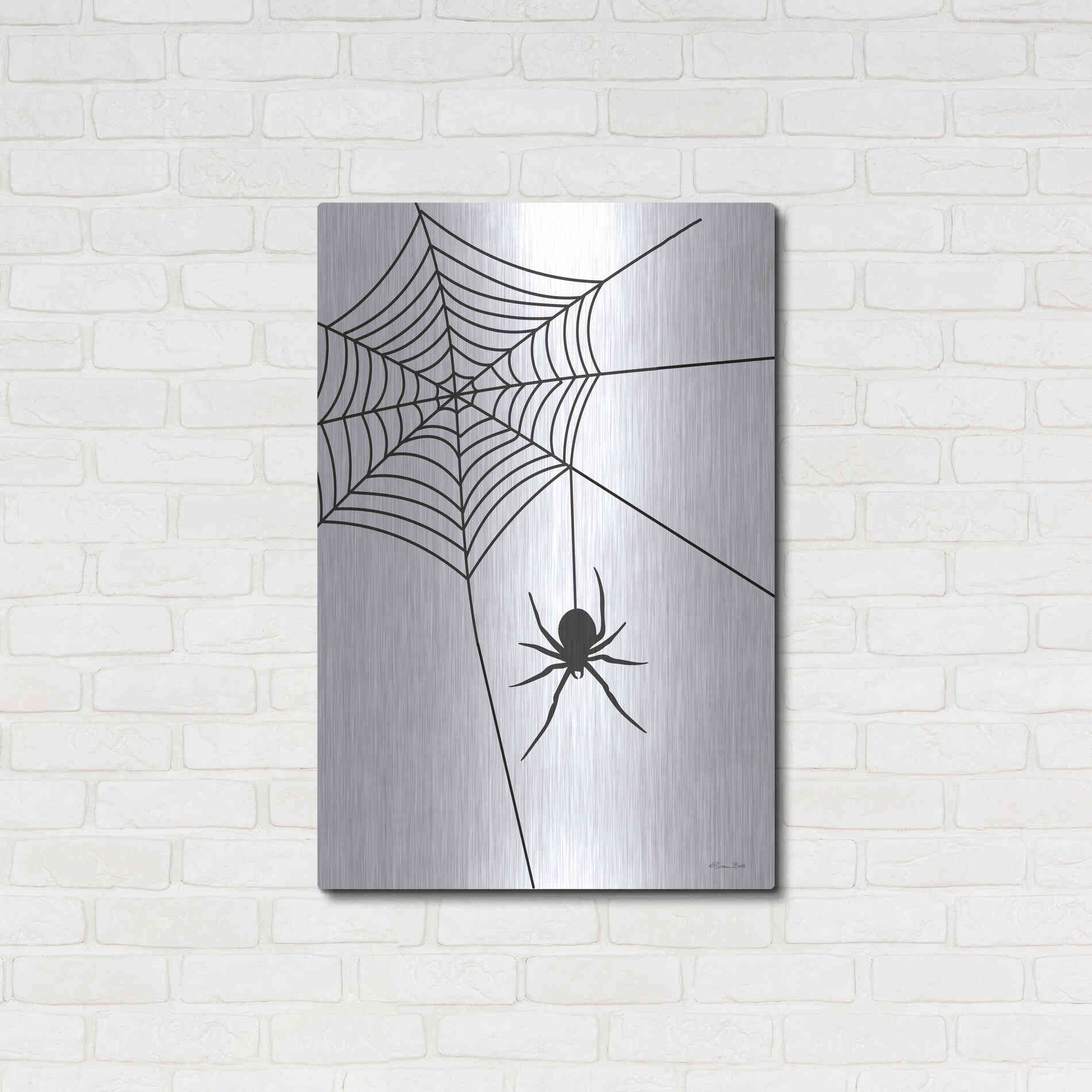 Luxe Metal Art 'Creepy Spider' by Susan Ball, Metal Wall Art,24x36