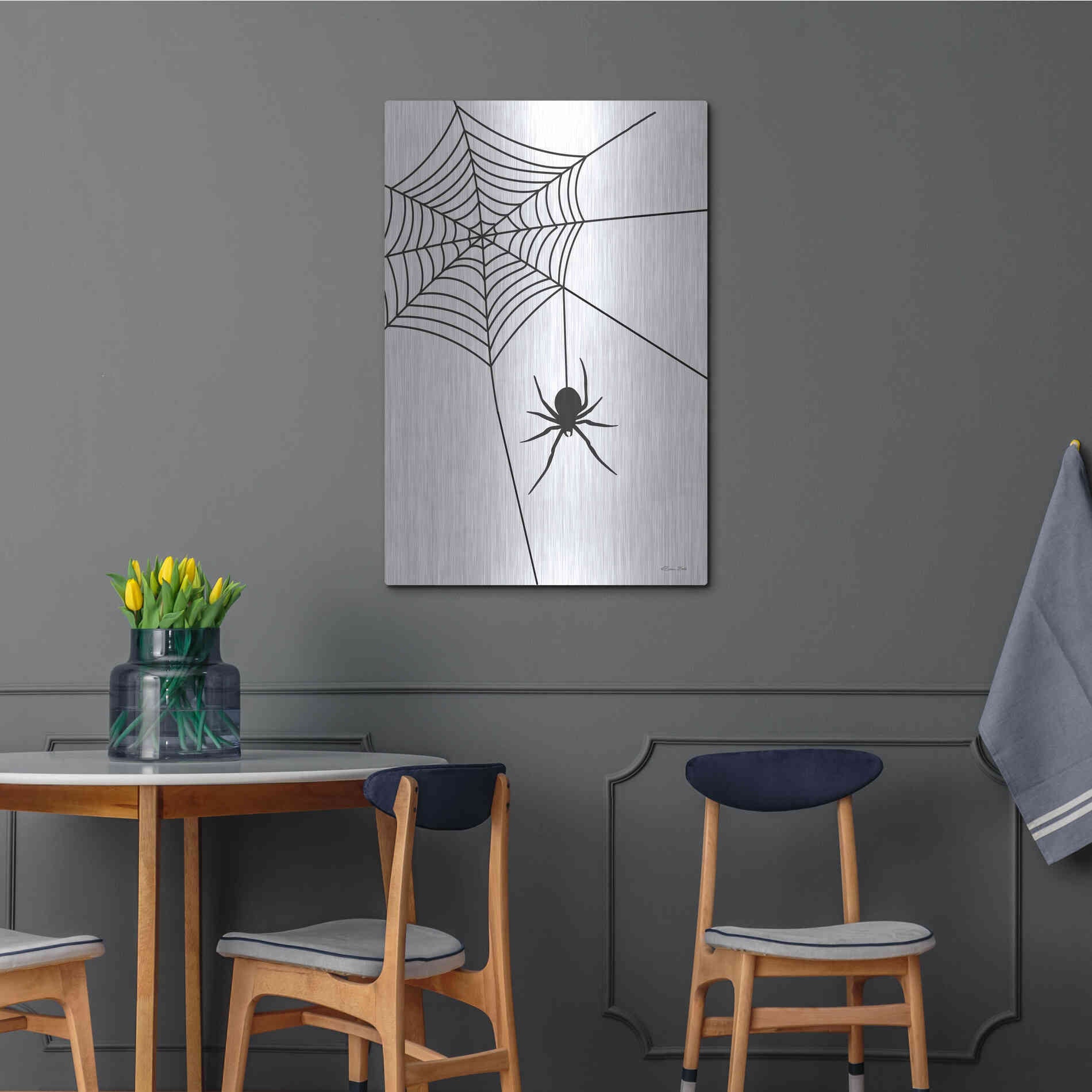 Luxe Metal Art 'Creepy Spider' by Susan Ball, Metal Wall Art,24x36