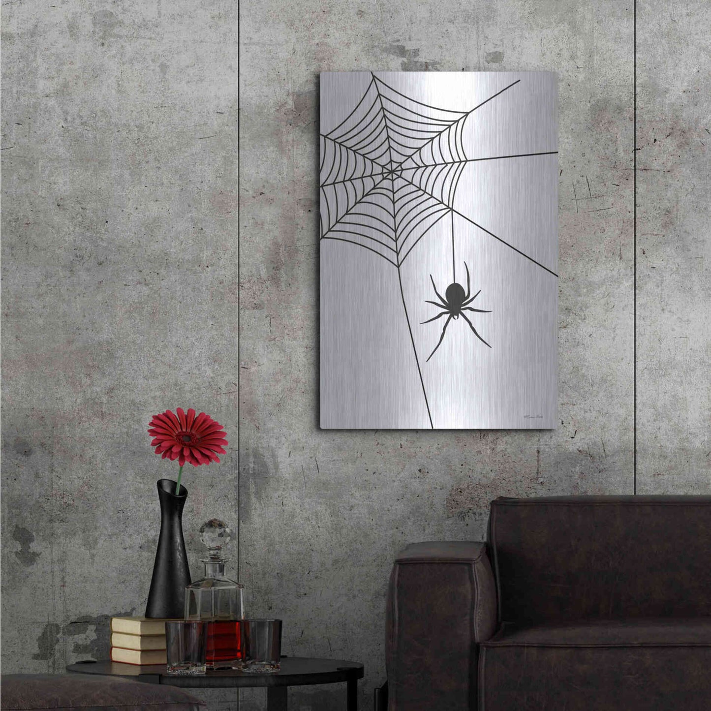 Luxe Metal Art 'Creepy Spider' by Susan Ball, Metal Wall Art,24x36