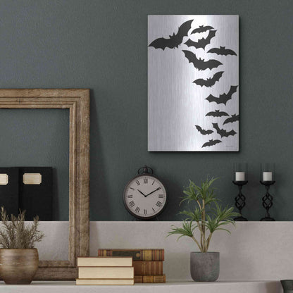 Luxe Metal Art 'Flock of Bats' by Susan Ball, Metal Wall Art,12x16