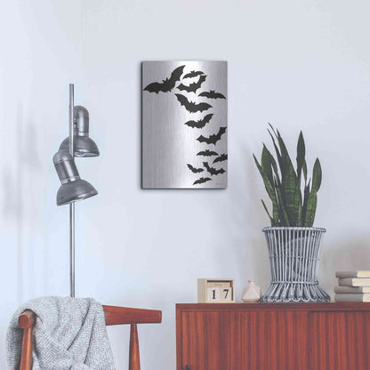 Luxe Metal Art 'Flock of Bats' by Susan Ball, Metal Wall Art,16x24