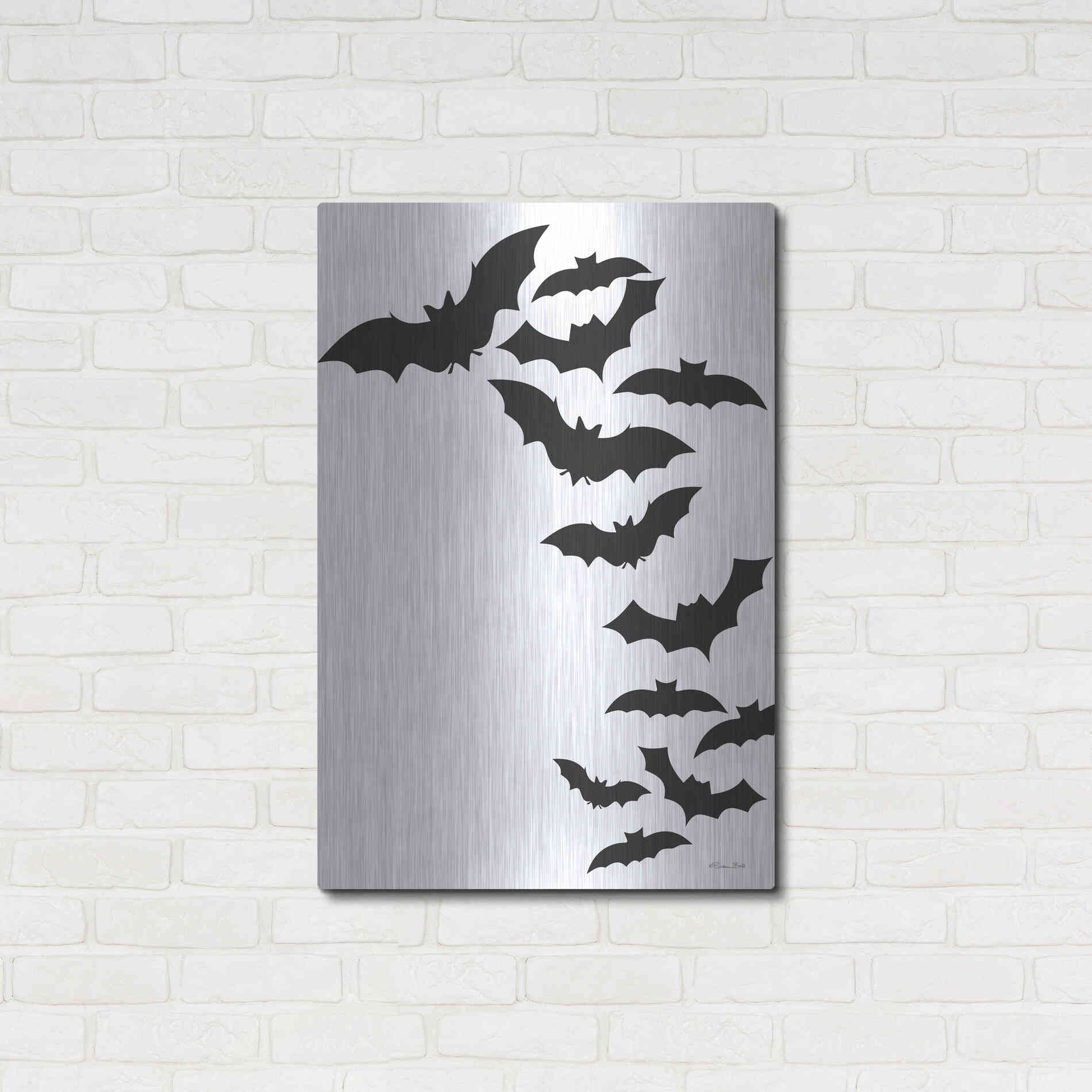 Luxe Metal Art 'Flock of Bats' by Susan Ball, Metal Wall Art,24x36