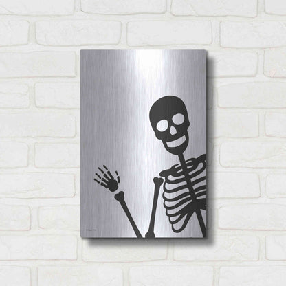 Luxe Metal Art 'Peek-a-boo Skeleton' by Susan Ball, Metal Wall Art,12x16