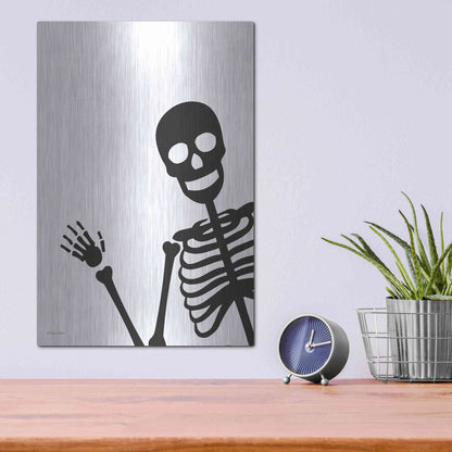 Luxe Metal Art 'Peek-a-boo Skeleton' by Susan Ball, Metal Wall Art,12x16
