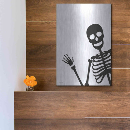 Luxe Metal Art 'Peek-a-boo Skeleton' by Susan Ball, Metal Wall Art,12x16
