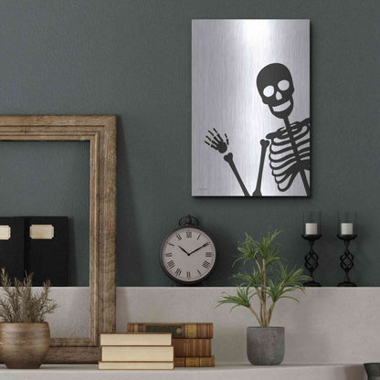 Luxe Metal Art 'Peek-a-boo Skeleton' by Susan Ball, Metal Wall Art,12x16