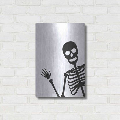 Luxe Metal Art 'Peek-a-boo Skeleton' by Susan Ball, Metal Wall Art,16x24