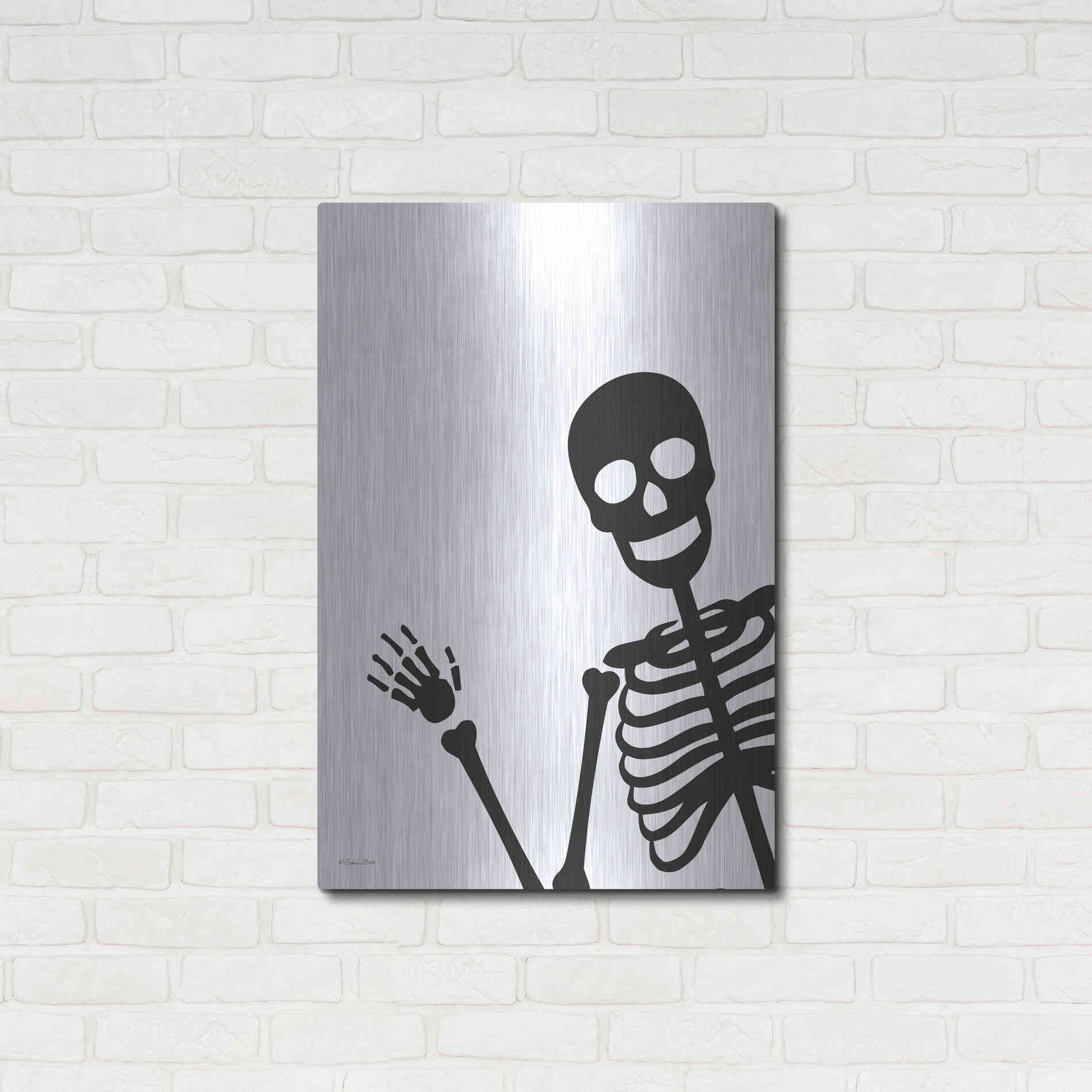 Luxe Metal Art 'Peek-a-boo Skeleton' by Susan Ball, Metal Wall Art,24x36