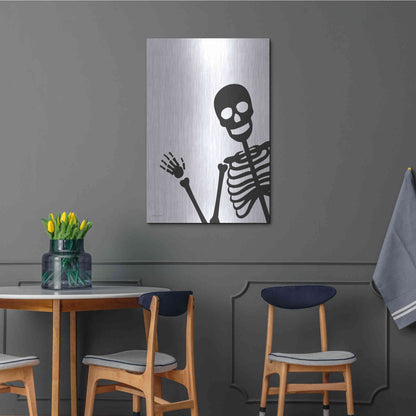 Luxe Metal Art 'Peek-a-boo Skeleton' by Susan Ball, Metal Wall Art,24x36