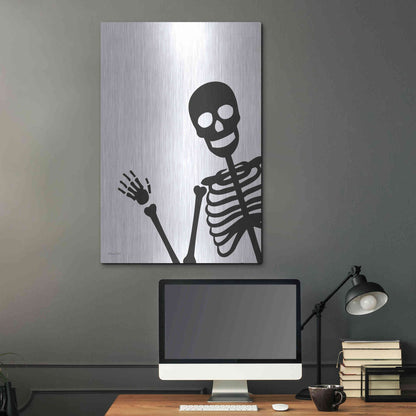 Luxe Metal Art 'Peek-a-boo Skeleton' by Susan Ball, Metal Wall Art,24x36