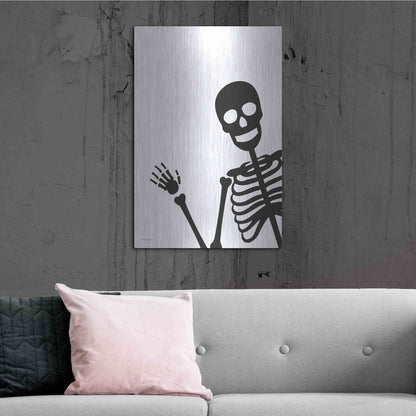 Luxe Metal Art 'Peek-a-boo Skeleton' by Susan Ball, Metal Wall Art,24x36