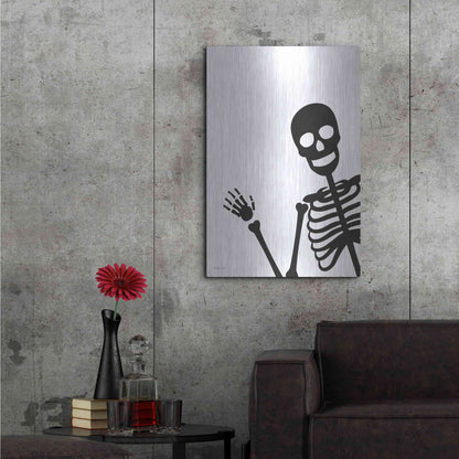 Luxe Metal Art 'Peek-a-boo Skeleton' by Susan Ball, Metal Wall Art,24x36