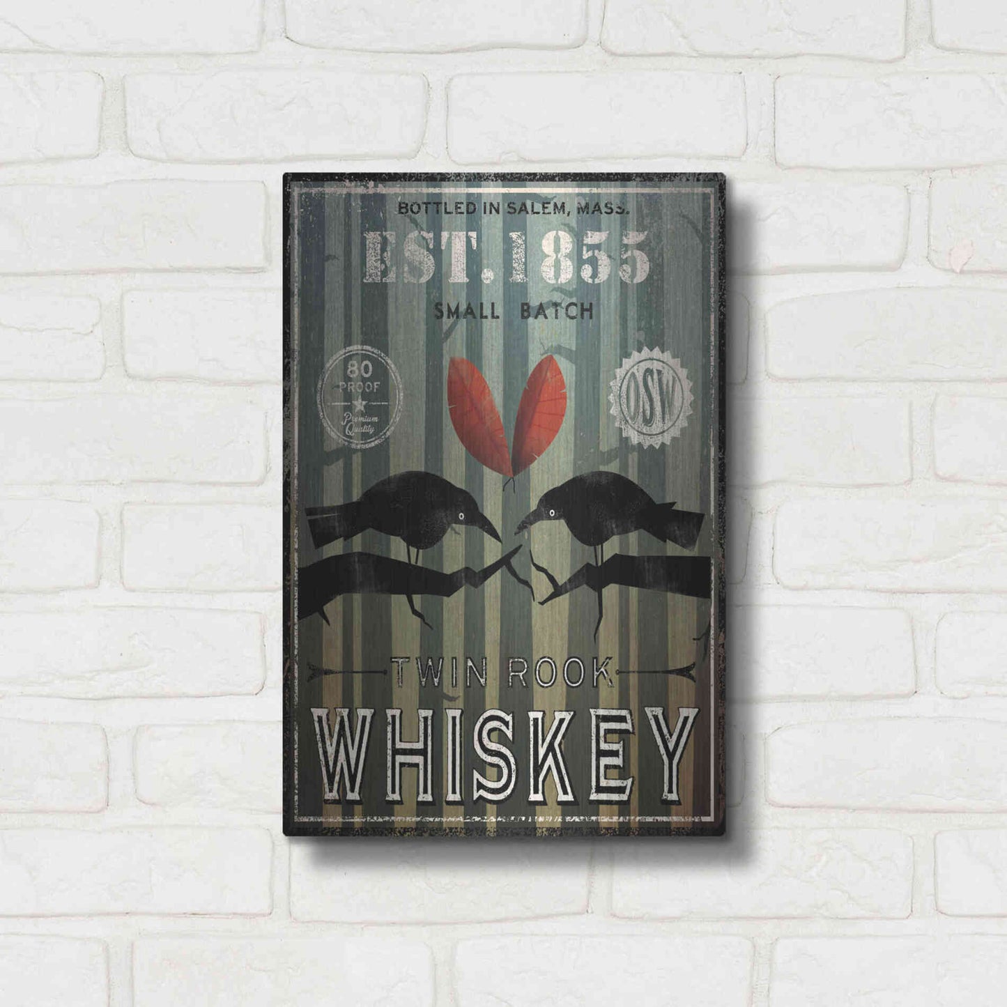 Luxe Metal Art 'Old Salt Whiskey Love Birds' by Ryan Fowler, Metal Wall Art,12x16