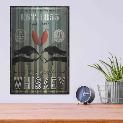 Luxe Metal Art 'Old Salt Whiskey Love Birds' by Ryan Fowler, Metal Wall Art,12x16
