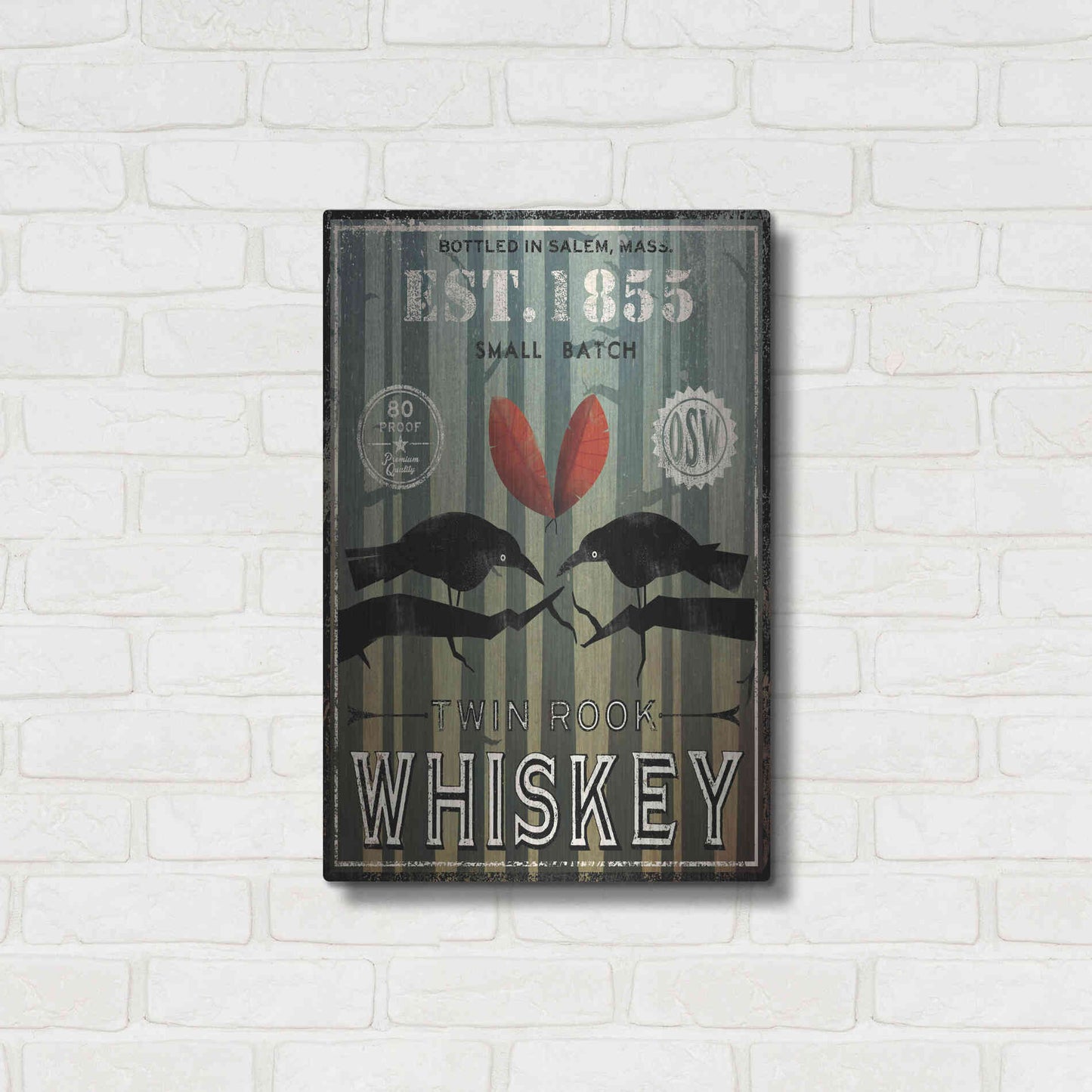 Luxe Metal Art 'Old Salt Whiskey Love Birds' by Ryan Fowler, Metal Wall Art,16x24