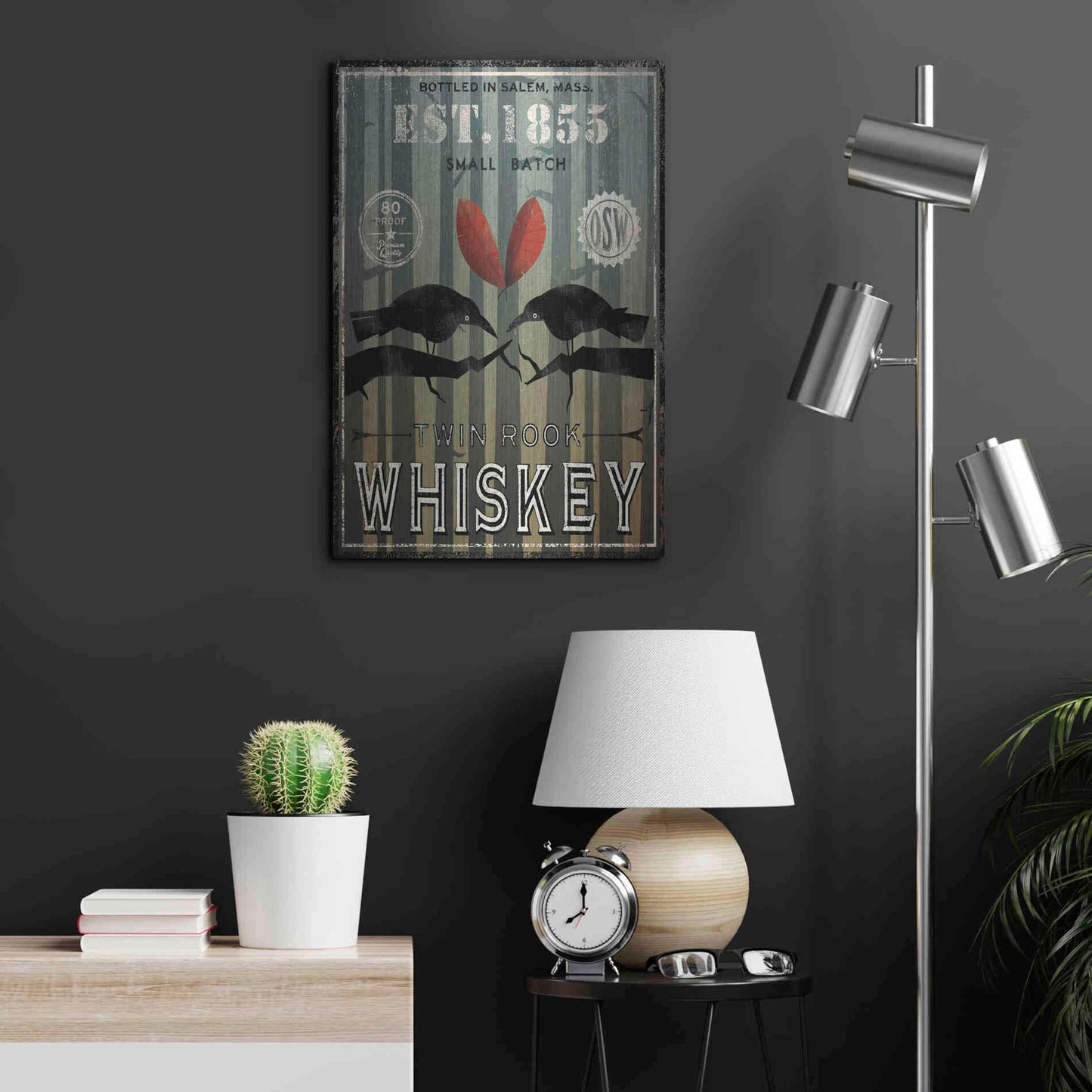 Luxe Metal Art 'Old Salt Whiskey Love Birds' by Ryan Fowler, Metal Wall Art,16x24