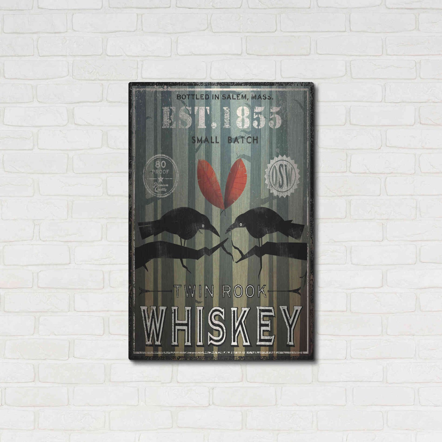 Luxe Metal Art 'Old Salt Whiskey Love Birds' by Ryan Fowler, Metal Wall Art,24x36