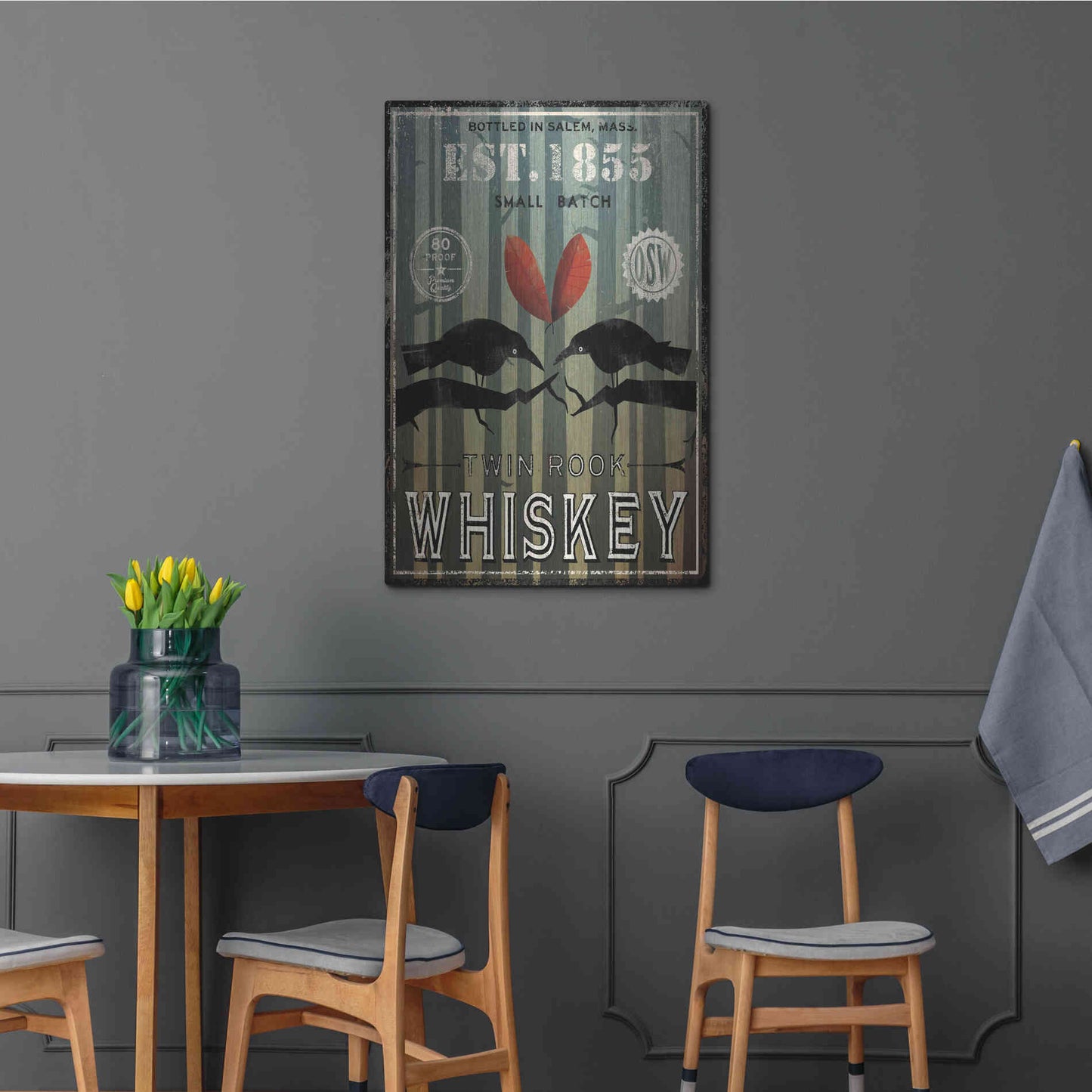 Luxe Metal Art 'Old Salt Whiskey Love Birds' by Ryan Fowler, Metal Wall Art,24x36