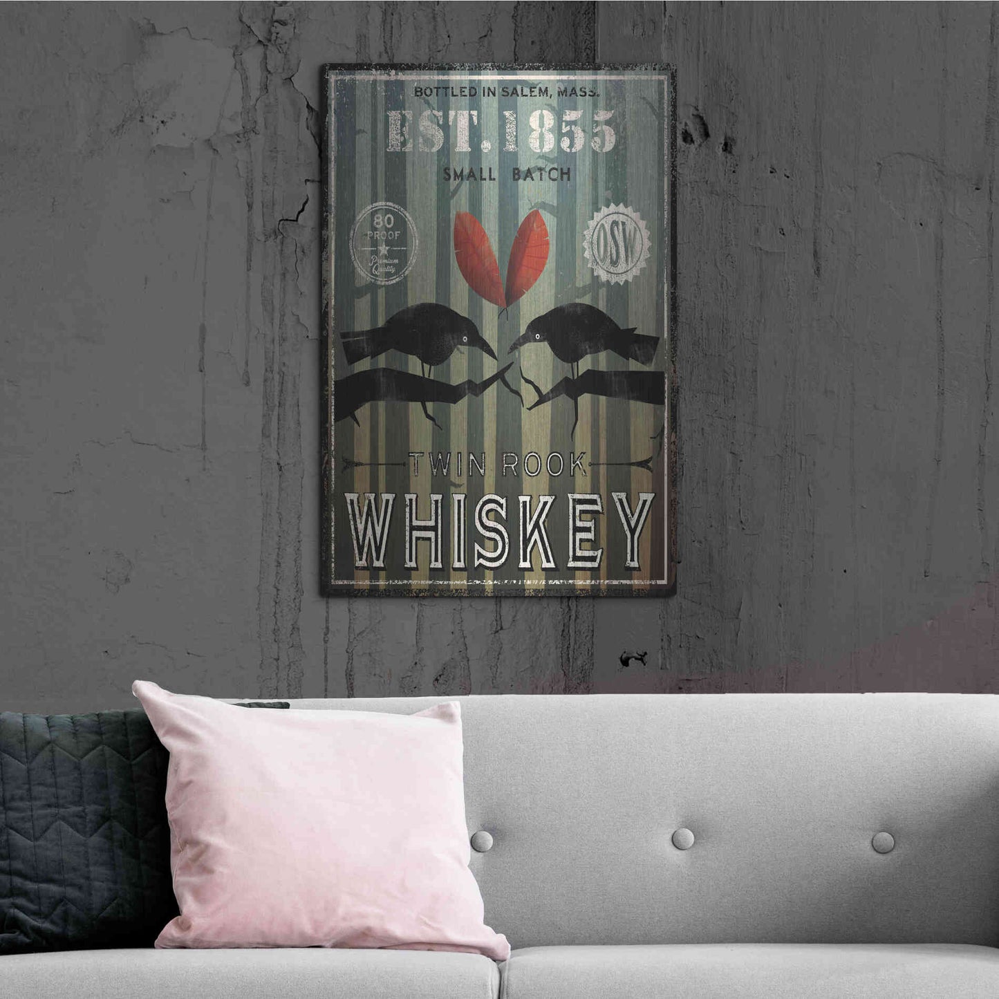 Luxe Metal Art 'Old Salt Whiskey Love Birds' by Ryan Fowler, Metal Wall Art,24x36