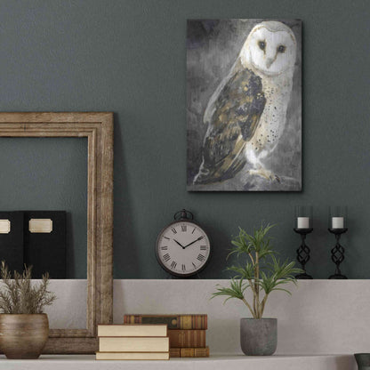 Luxe Metal Art 'Snowy Owl 2' by Stellar Design Studio, Metal Wall Art,12x16