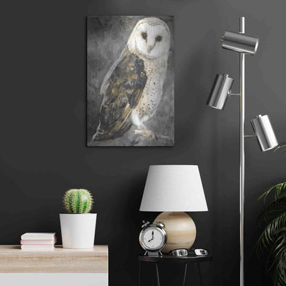 Luxe Metal Art 'Snowy Owl 2' by Stellar Design Studio, Metal Wall Art,16x24