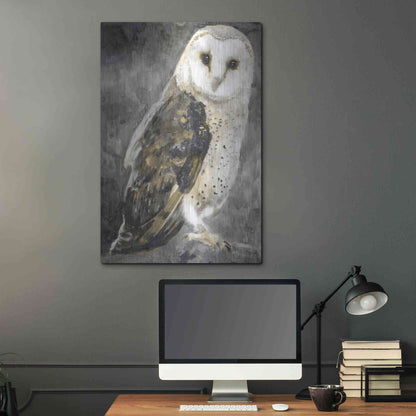 Luxe Metal Art 'Snowy Owl 2' by Stellar Design Studio, Metal Wall Art,24x36